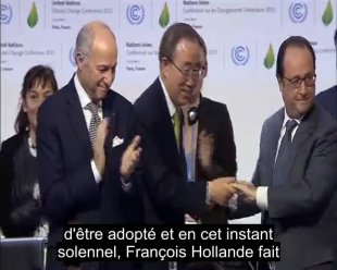 Vidéo - Signature d'un accord sur le climat à la COP21 de Paris - p. 271